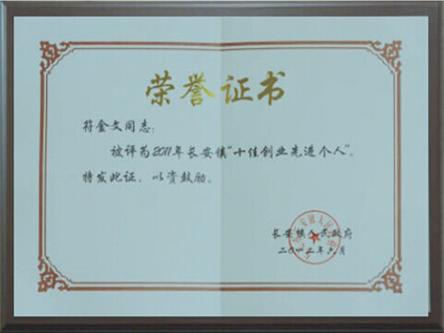 	長安鎮(zhèn)十佳創(chuàng)業(yè)先進個人